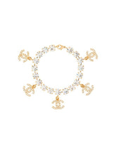 Load image into Gallery viewer, 96P, 1996 Spring RARE Chanel Vintage Gold Metal Crystals CC Bracelet Necklace Set