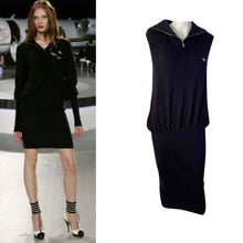 Load image into Gallery viewer, Chanel 08C 2008 Cruise Coco Line Black Sleeveless Ribbed Blouson Dress FR 38 US 6