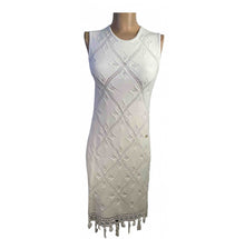 Load image into Gallery viewer, Chanel White 05P 2005 Spring Summer Woven Crochet Dress US 2/4