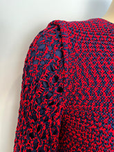 Load image into Gallery viewer, Chanel 14P 2014 Spring Crochet Navy Red Dress US 12/14/16