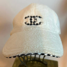 Load image into Gallery viewer, Chanel White CC Terry Cloth Cotton Baseball Cap Hat Size Medium