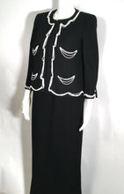 Load image into Gallery viewer, Chanel 03P Spring Black Pearl Scallop Trim wool Cardigan Jacket FR 38 US 4