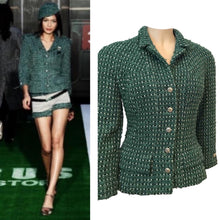 Load image into Gallery viewer, Chanel 06C Cruise Resort Green Tweed wool knit Jacket Blazer FR 38 US 6
