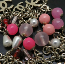 Load image into Gallery viewer, Chanel 19S 2019 long pierced CC pink bead Pearl dangle earrings