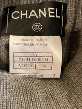 Load image into Gallery viewer, Chanel Vintage 98A, 1998 Fall Cashmere Gray unique pearl and chain trim sweater top blouse FR 36 US 4
