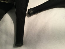 Load image into Gallery viewer, Chanel Charm Logo Black Grosgrain Strap Sandal Icon Heels EU 39.5 US 8.5/9