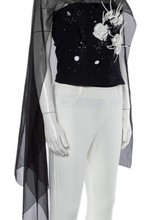 Load image into Gallery viewer, Rare Chanel 01P 2001 Spring Runway Flower Cape Blouse Top FR 38 US 4