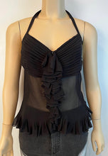 Load image into Gallery viewer, Chanel 03A 2003 Fall Black Sheer Halter Top Blouse FR 40 US 4/6