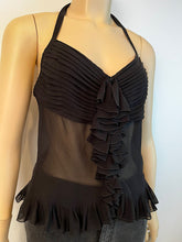 Load image into Gallery viewer, Chanel 03A 2003 Fall Black Sheer Halter Top Blouse FR 40 US 4/6