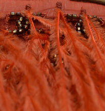 Load image into Gallery viewer, Rare Chanel Orange Crystal CC Ostrich Feather Purse Clutch Handbag