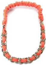 Load image into Gallery viewer, Chanel 08C 2008 Cruise Chain Link Orange TerryCloth Headband/Necklace