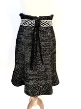 Load image into Gallery viewer, Vintage Chanel 02A, 2002 Fall Crystal Belted Dark Navy/White High Waist Skirt FR 40 US 2/4/6