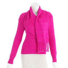 Load image into Gallery viewer, Chanel 2012 Fall 12A Pink Fuchsia Sweater w attached Scarf FR 34
