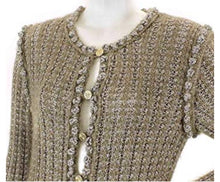 Load image into Gallery viewer, Chanel 04A 2004 Fall Cardigan Long Jacket Cardi Coat beige taupe wool Mohair US 4