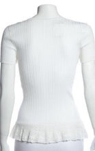 Load image into Gallery viewer, Chanel 06P 2006 Spring white ribbed Lace T-shirt Tee Top FR 46 US 10-12