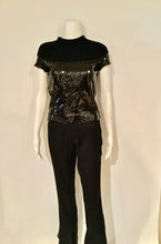 Load image into Gallery viewer, Chanel 01A, 2001 Fall Black Flare Bottom Satin Flare Pants FR 40