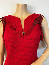 Load image into Gallery viewer, Chanel 14A 2014 Fall Paris-Dallas Red Runway Dress FR 40 US 6