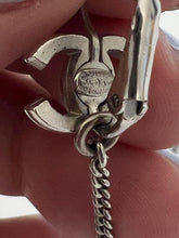 Load image into Gallery viewer, Chanel 08A CC Mother of Pearl Button Drop Dangle Silver Earrings