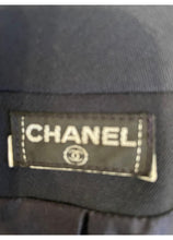 Load image into Gallery viewer, Vintage Chanel Navy Blue Long Blazer Jacket US 4/6/8