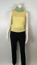 Load image into Gallery viewer, NWT Chanel 01A 2001 Fall green yellow turtleneck sweater blouse FR 40 US 4