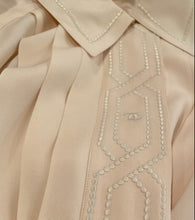 Load image into Gallery viewer, Vintage Chanel Ecru Embroidered CC Blouse Top US 12