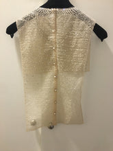 Load image into Gallery viewer, Rare Chanel 14P Runway 2 Piece Swarovski Crystal Blouse FR 36