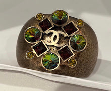 Load image into Gallery viewer, Rare Chanel 03A 2003 Fall brushed gold jeweled cuff bracelet