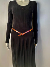 Load image into Gallery viewer, Chanel 05A Black Long Sleeve Ribbed CC Logo Sweater Dress FR 38 US 4/6