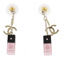 Load image into Gallery viewer, Chanel 08A 2008 Fall Pink Gold Miniature Nail Polish Dangle Pierced Earrings
