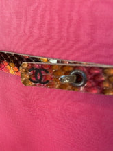 Load image into Gallery viewer, Vintage Chanel 00T 2000 Multicolor Skinny Python Snakeskin Belt Sz 80/32