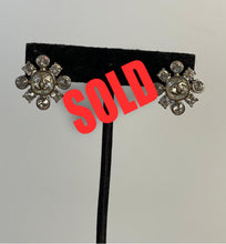 Load image into Gallery viewer, Chanel 06A 2006 Fall Silver Tone Pierced Stud Crystal CC Earrings