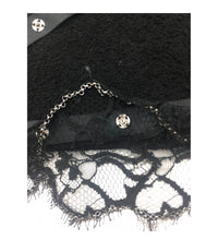Load image into Gallery viewer, Chanel 03A 2003 Fall black tweed Boucle lace mini skirt FR 38