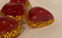 Load image into Gallery viewer, 1989 collection 28 Chanel vintage Large matte Red brick Cross gripoix poured glass pin brooch