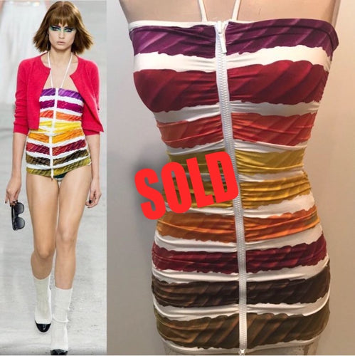 Chanel 2014 Spring Resort Cruise RTW Colorama swim Top FR 34 US 2/4