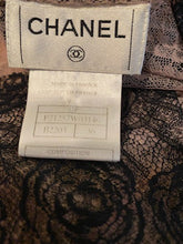 Load image into Gallery viewer, Rare Chanel 03P, 2003 Spring Camellia Flower Pink Black Lace Satin Blouse with matching Skirt Set FR 36 US 4