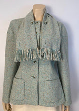 Load image into Gallery viewer, Chanel Pastel Green Wool Tweed Jacket with removable Scarf US 4/6/8
