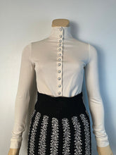 Load image into Gallery viewer, Chanel Satin Silk Pearl CC logo buttons Ivory Blouse FR 38