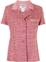 Load image into Gallery viewer, Vintage Chanel 02P, 2002 Spring Pink/Red Short Sleeve Tweed Jacket FR 42