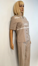 Load image into Gallery viewer, Vintage Chanel 1997 Khaki Blouse Pants Summer Wool Set FR 34