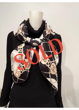 Load image into Gallery viewer, Chanel 2019 Large Silk CC Camellias Scarf