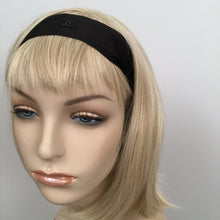 Load image into Gallery viewer, Chanel Black Silk grosgrain ribbon 2015 15A CC logo wide headband hair accessory