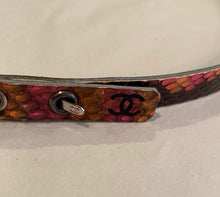 Load image into Gallery viewer, Vintage Chanel 00T 2000 Multicolor Skinny Python Snakeskin Belt Sz 80/32
