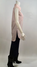 Load image into Gallery viewer, Vintage Chanel 02P, 2002 Spring pink brown pinstripe Cotton Sleeveless Blouse Tunic Top FR 36 US 6