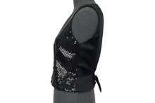 Load image into Gallery viewer, Chanel 03C 2003 Cruise Resort Silk Charmeuse Vest with black sequins FR 38