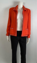 Load image into Gallery viewer, 94P, 1994 Spring Extremely Rare! Vintage Chanel Orange Tweed Scobido Trim Boucle  Jacket FR 36 US 4