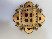 Load image into Gallery viewer, Chanel 11C, 2011 Cruise Resort gold turquoise red Gripoix Stone Brooch Pin