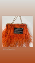 Load image into Gallery viewer, Rare Chanel Orange Crystal CC Ostrich Feather Purse Clutch Handbag