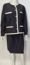 Load image into Gallery viewer, 1970’s Collection 16 Rare Chanel Vintage Navy Blue Skirt Suit FR 44