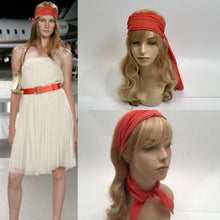 Load image into Gallery viewer, Chanel 08C Orange Cotton Scarf Neckerchief Headband headscarf Bandana