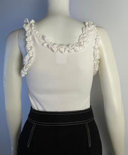 Load image into Gallery viewer, Chanel 05C 2005 Cruise Ivory White Cotton Ribbed Camisole Blouse Top FR 40 US 4/6